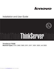 Lenovo ThinkServer TD200 3809 Installation And User Manual