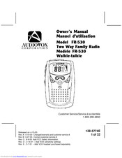 Audiovox FR-530 Owner's Manual