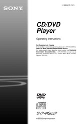 Sony DVP-NS63P Operating Instructions Manual