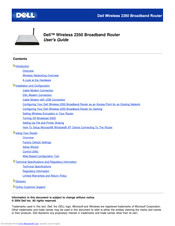 Dell 2350 - Wireless WLAN Broadband Router User Manual