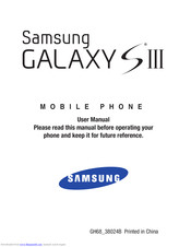 Samsung SCH-S960L Galaxy S III User Manual