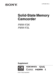 Sony PMWF3L/RGB Supplement Manual