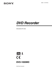 Sony DVO-1000MD Instructions For Use Manual