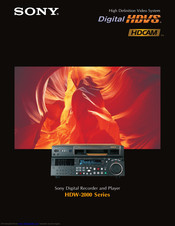 Sony HDW2000/20 Brochure