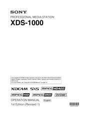 Sony XDS1000 Operation Manual