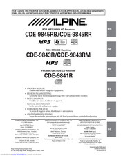 Alpine CDE-9845RB Owner's Manual