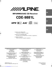 Alpine CDE-9881L Owner's Manual