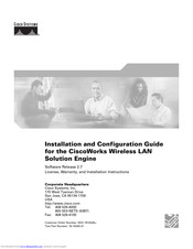 Cisco CiscoWorks Wireless LAN Solution Engine Installation And Configuration Manual