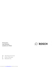 BOSCH SHX68E0xUC Operating	 Instruction