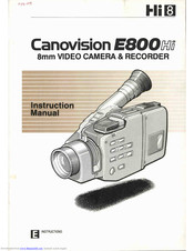 Canon Canovision E800 Hi Instruction Manual
