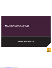 Renault MEGANE COUPE CABRIOLET Handbook
