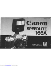 Canon Speedlite 166 A Instructions Manual