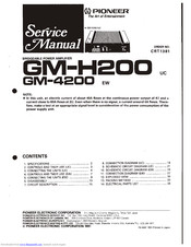 Pioneer GM-H200 Service Manual
