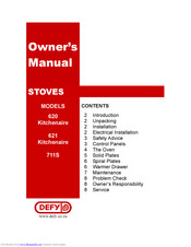 Defy 620 Kitchenaire Owner's Manual