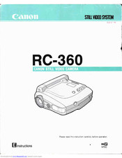 Canon RC 360 Instructions Manual