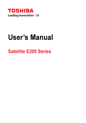 Toshiba Satelite E200 User Manual