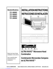 Kenmore 721.80863 Installation Instructions Manual