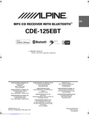 Alpine CDE-125EBT Owner's Manual