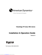 American Dynamics VideoEdge IP Indoor Mini-dome 8200-2646-02 B0 Installation & Operation Manual