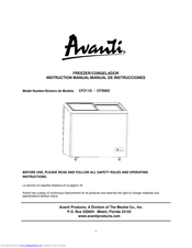 Avanti CF268G Instruction Manual