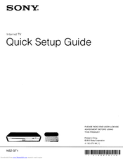 Sony NSZ-GT1 Marketing Quick Setup Manual