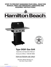 Hamilton Beach OG01 Assembly And Operation Manual