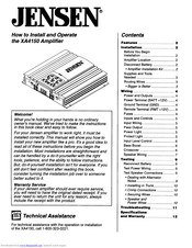 Jensen XA4150 Install And Operation Instructions