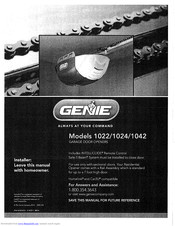 GENIE Intellicode 1022 Owner's Manual