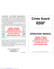 Crime Guard Crime Guard 650i5 Operation Manual