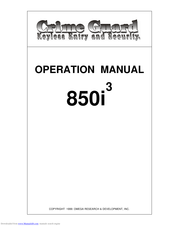 Omega Crime Guard 850i3 Operation Manual