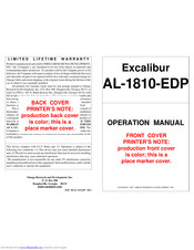 Omega Excalibur AL-1810-EDP Operation Manual