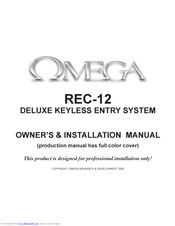 Omega REC-12 Owners & Installation Manual