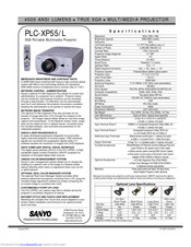 Sanyo PLC-XP55/L Specifications