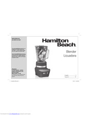Hamilton Beach Licuadora 58148-MXR Use & Care Manual