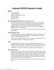Motorola Vanguard 300 Operator's Manual