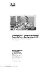 Cisco Universal Broadband Router Cisco uBR10012 Software Configuration Manual