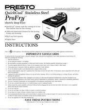 Presto ProFry electric deep fryer Instructions Manual