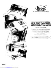 ROPER Two speed Use & Care Manual