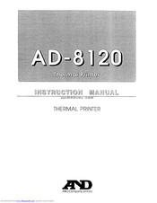 A&D AD-8120 Instruction Manual