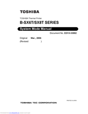 Toshiba B-SX6T SERIES System Mode Manual