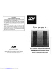 Dcm Time Window Includes Set-Up & Operating Instructions