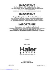 KENMORE Haier HBF05E Installation Instructions Manual