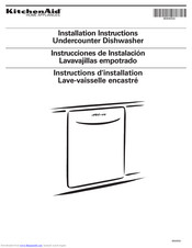KitchenAid Undercounter Dishwasher 8564554 Installation Instructions Manual