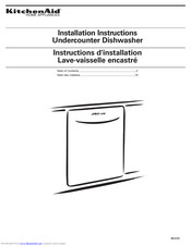KitchenAid Undercounter Dishwasher 8573157 Installation Instructions Manual