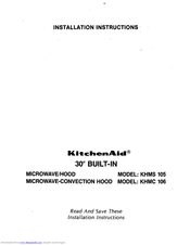 Kitchenaid KHMS 105 Installation Instructions Manual