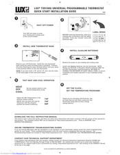 Lux Products Smart Temp TX9100U Quick Start Installation Manual