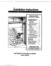 KitchenAid KULSL85 Installation Instructions Manual