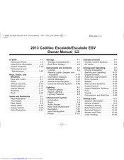 Cadillac 2013 Escalade ESV Owner's Manual