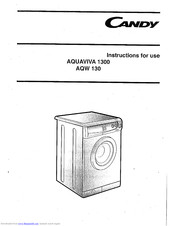 Candy Aquaviva 1300 Instructions For Use Manual