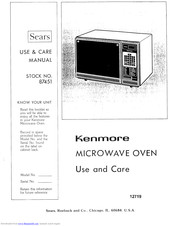 KENMORE Sears 87451 Use And Care Manual